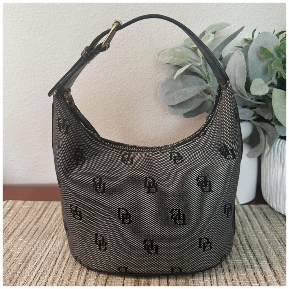 Dooney and Bourke Gray & Black Signature Hobo Bag